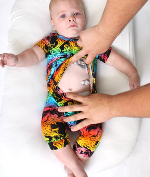 Front Opening Shortie Romper in Prism