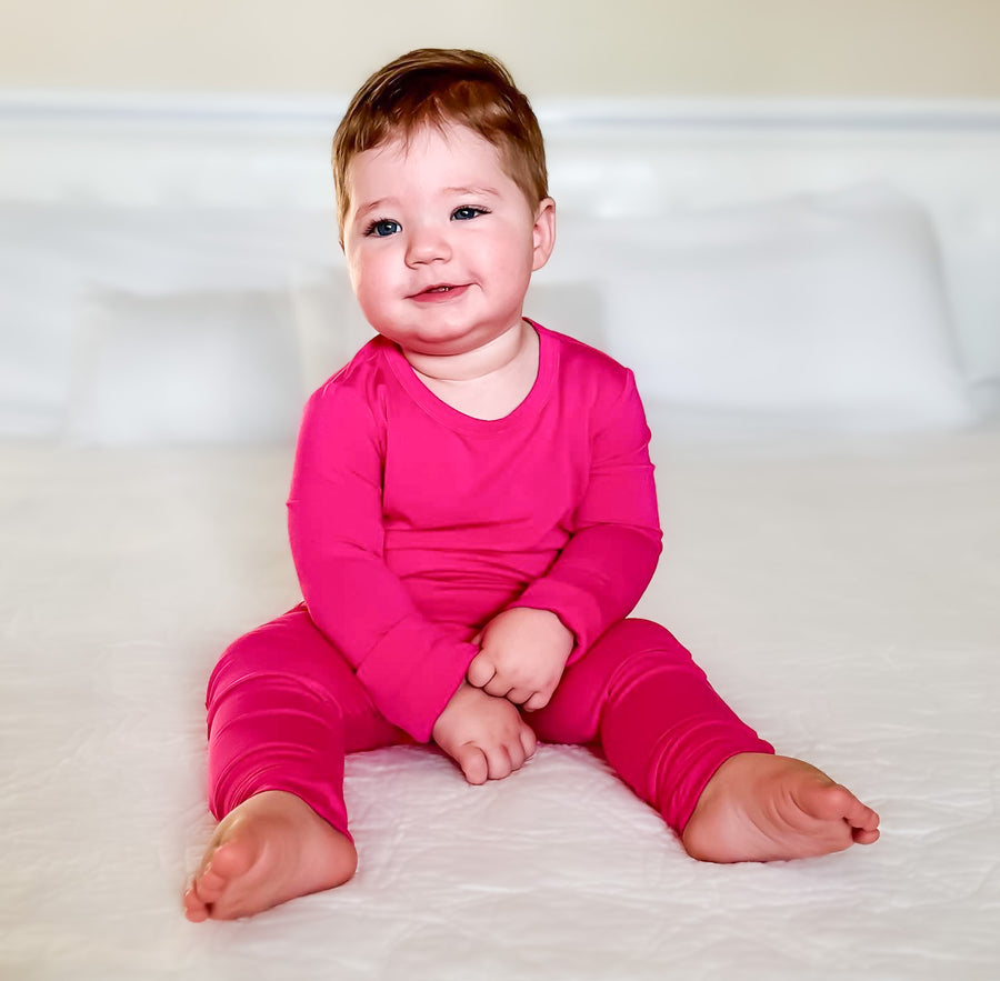 Front Opening Romper in Fuchsia | Bamboo Viscose