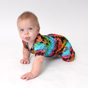 Front Opening Shortie Romper in Prism | Bamboo Viscose