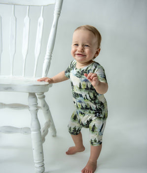 Change-A-Roo™ Front Opening Shortie Romper in The Woodlands