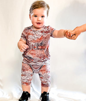 Front Opening Shortie Romper in Sunset