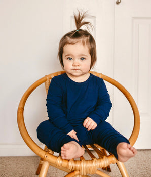 Front Opening Ready Set Romper® in Ribbed Into the Blue