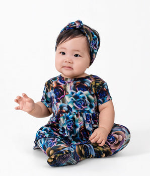 Reversible Opening Ready Set Romper® Twirl in Electric Garden