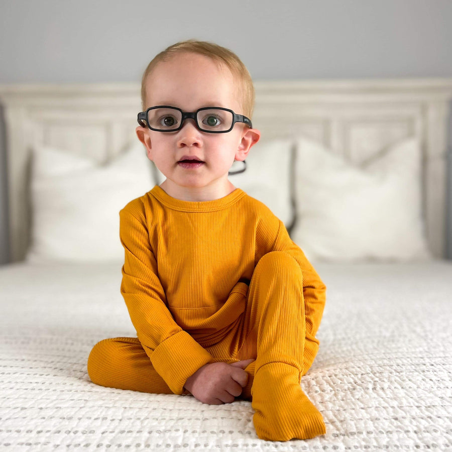 Front Opening Romper in Amber | Bamboo Viscose