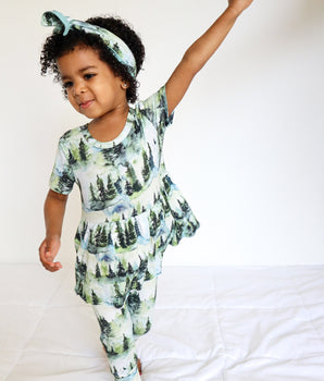 Switch-A-Roo™ Reversible Opening Twirl Romper in The Woodlands