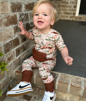 Change-A-Roo™ Front Opening Romper in Hop to It!