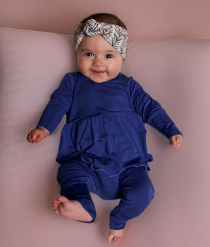 Front Opening Twirl Romper in Royal Blue