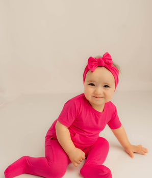 Front Opening Romper in Fuchsia | Bamboo Viscose