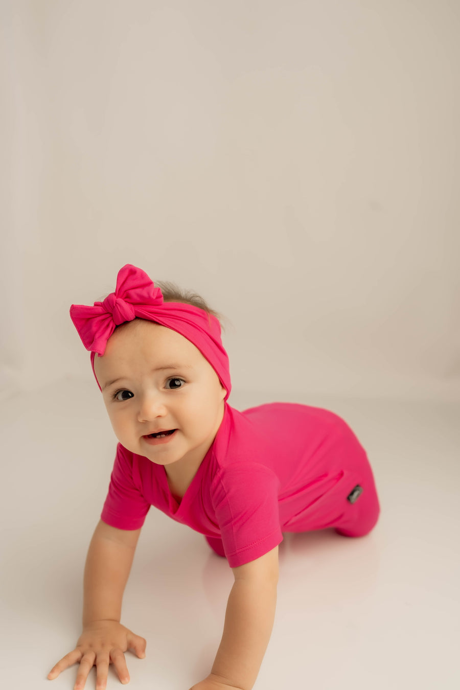 Front Opening Romper in Fuchsia | Bamboo Viscose