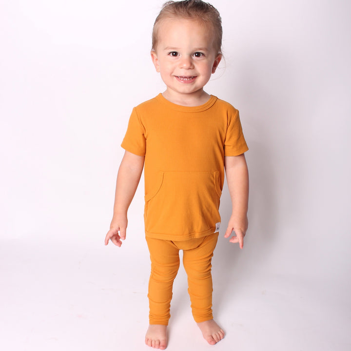 Front Opening Romper in Amber | Bamboo Viscose
