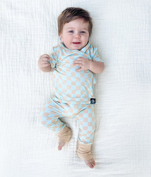 Wrap-A-Roo™ Wrap Opening Romper in Check It