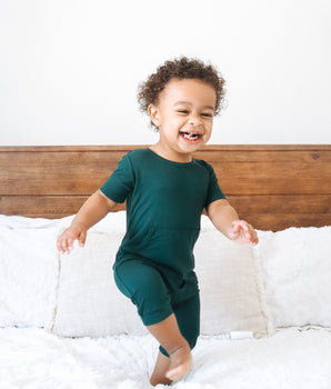 Change-A-Roo™ Front Opening Shortie Romper in Sage
