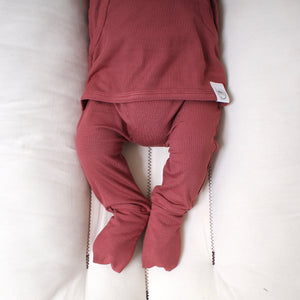 Front Opening Romper in Memphis Rust | Bamboo Viscose