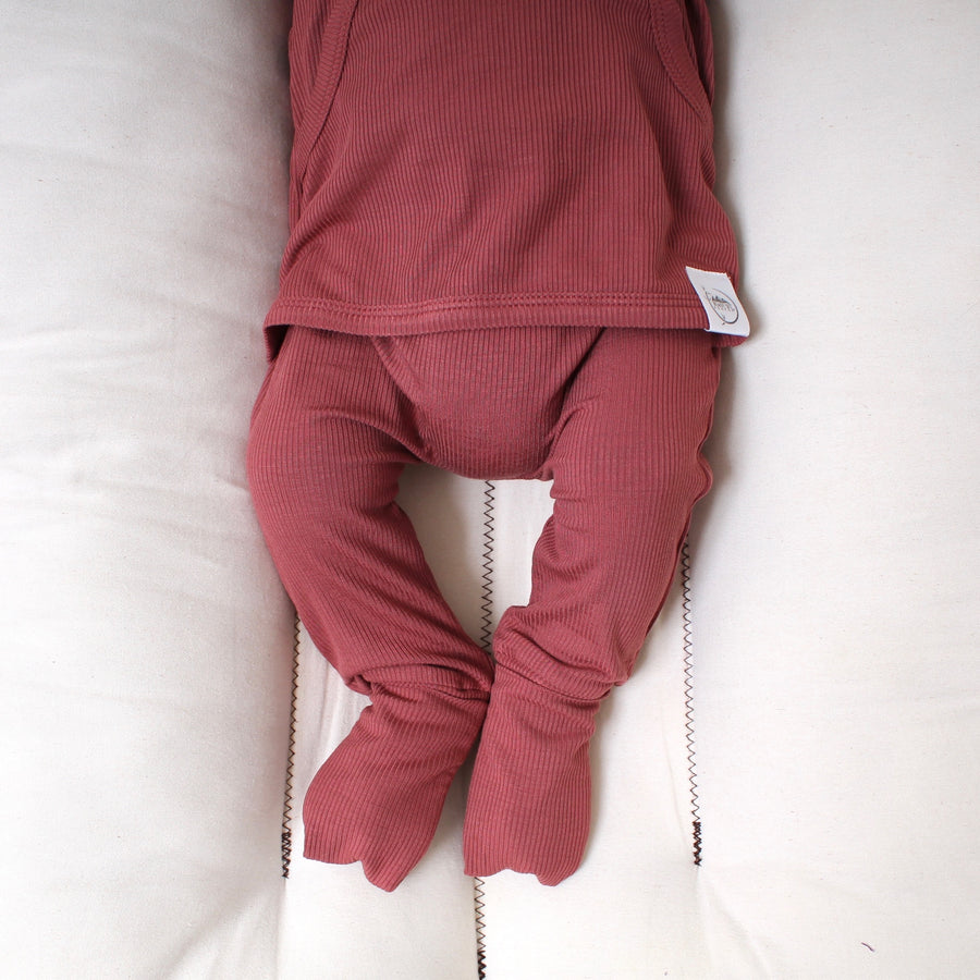 Front Opening Romper in Memphis Rust | Bamboo Viscose