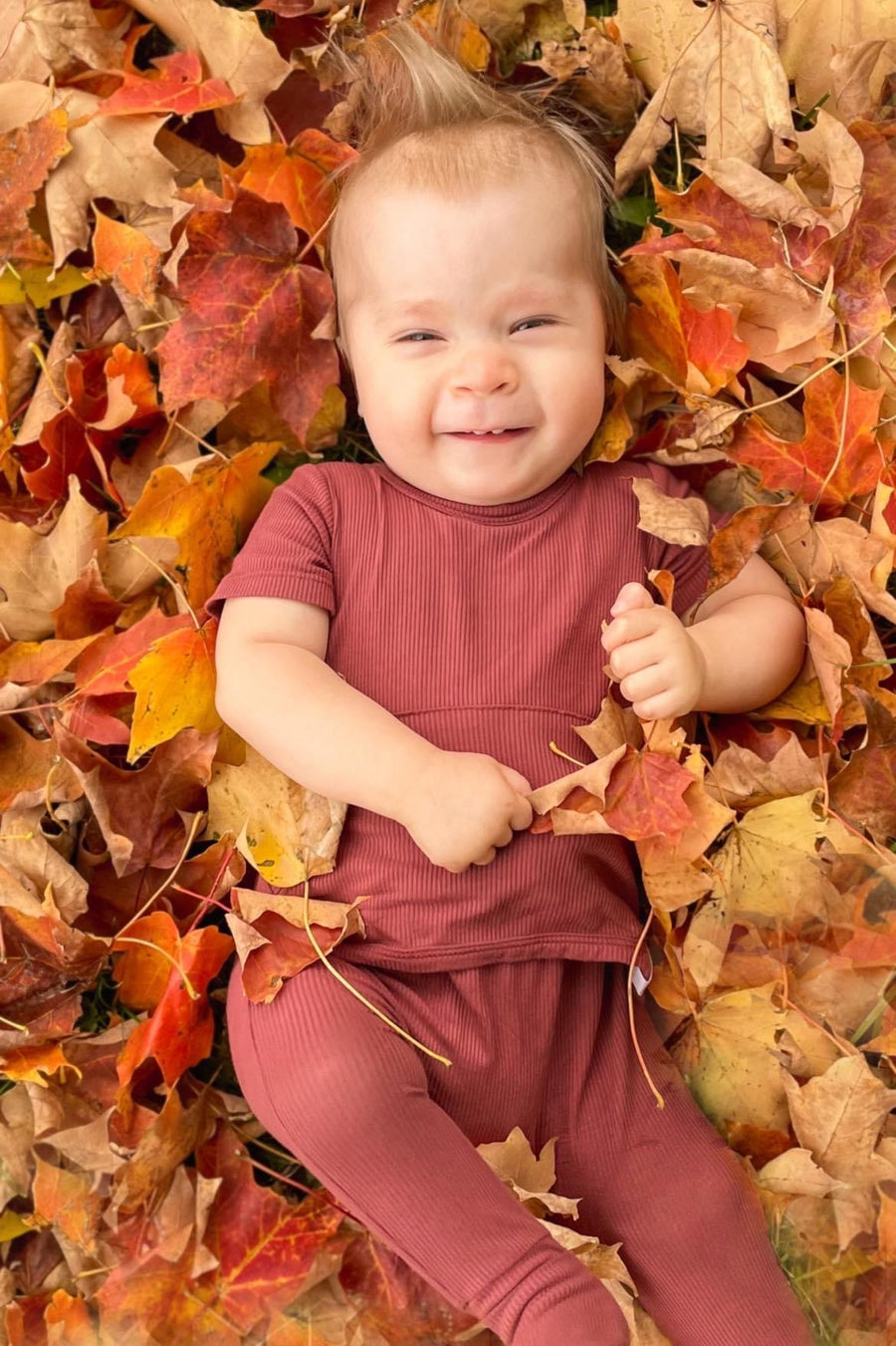 Front Opening Romper in Memphis Rust | Bamboo Viscose