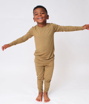 2 pc Loungewear Set in Khaki | Bamboo Viscose