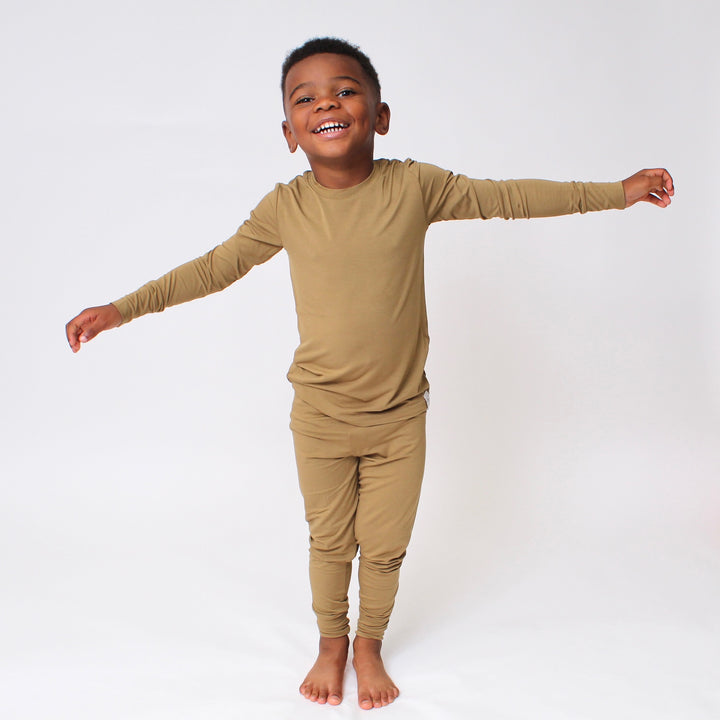 2 pc Loungewear Set in Khaki | Bamboo Viscose