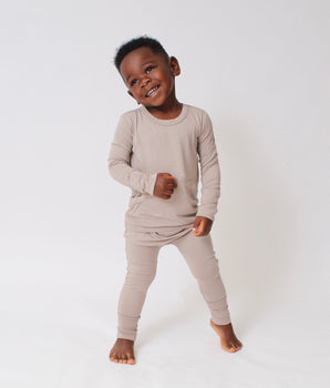 Front Opening Romper in Taupe