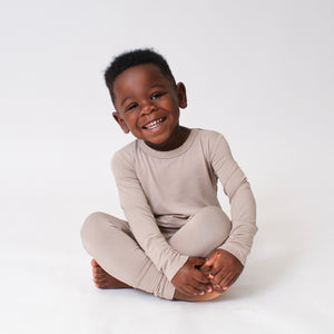 Front Opening Romper in Taupe | Bamboo Viscose