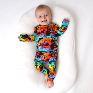 Front Opening Romper in Prism | Bamboo Viscose