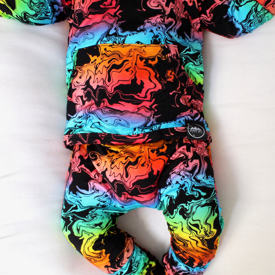 Front Opening Romper in Prism | Bamboo Viscose