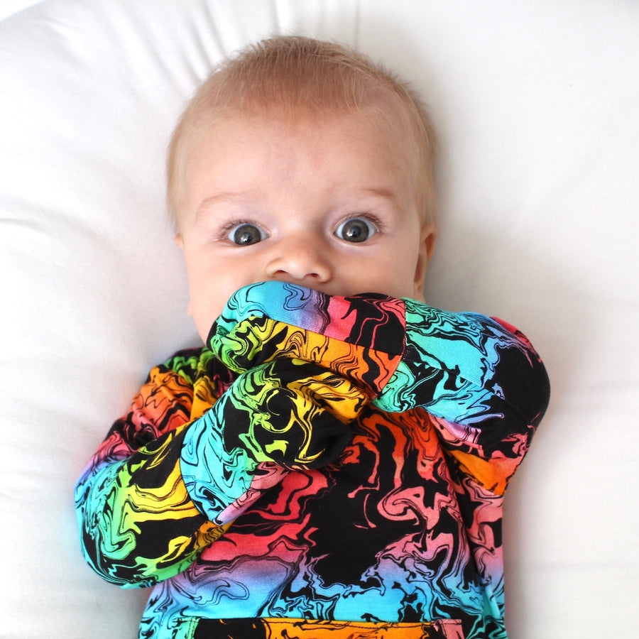 Front Opening Romper in Prism | Bamboo Viscose