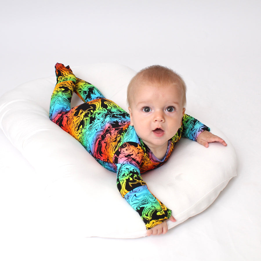 Front Opening Romper in Prism | Bamboo Viscose