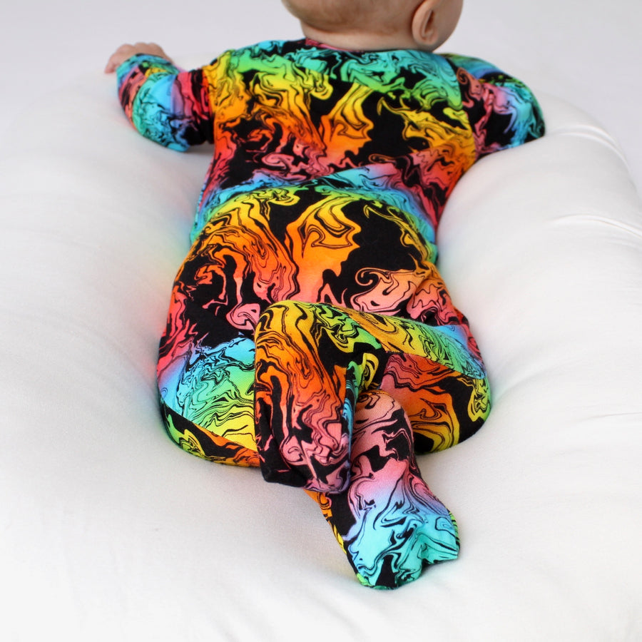 Front Opening Romper in Prism | Bamboo Viscose