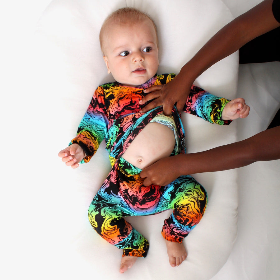 Front Opening Romper in Prism | Bamboo Viscose