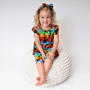 Switch-A-Roo ™ Reversible Opening Twirl Shortie Romper in Prism | Bamboo Viscose