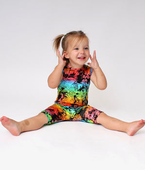 Front Opening Tank Shortie Romper in Prism