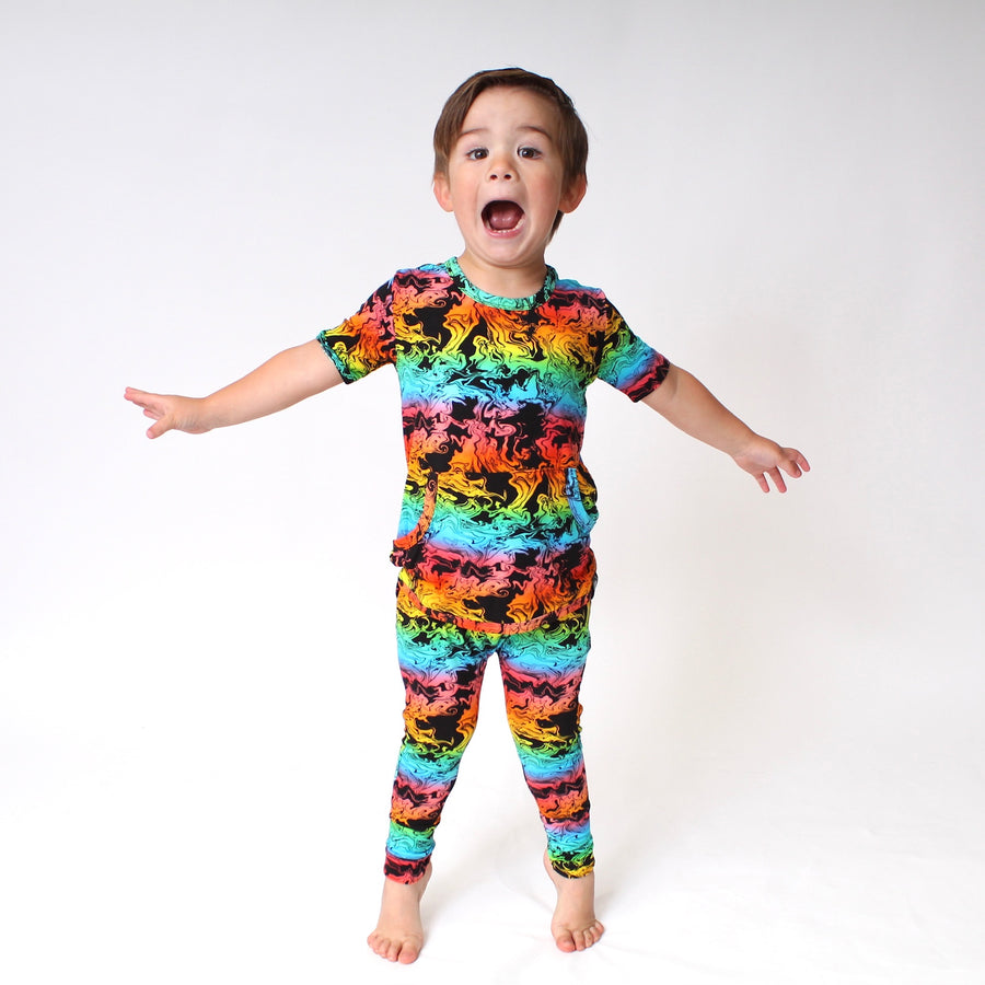 Front Opening Romper in Prism | Bamboo Viscose