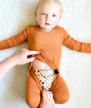 Front Opening Romper in Yams