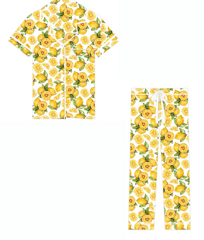 Women’s 2 pc Deluxe Loungewear set in Lemons of Tuscany