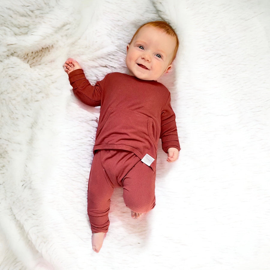 Front Opening Romper in Memphis Rust | Bamboo Viscose