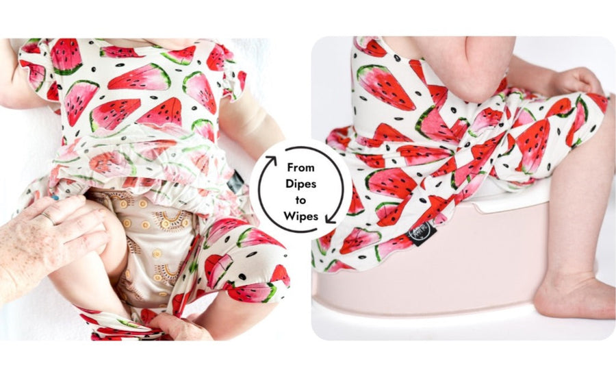 Switch-A-Roo™ Reversible Opening OG Twirl Shortie Romper in Watermelons 2.0| Bamboo Viscose