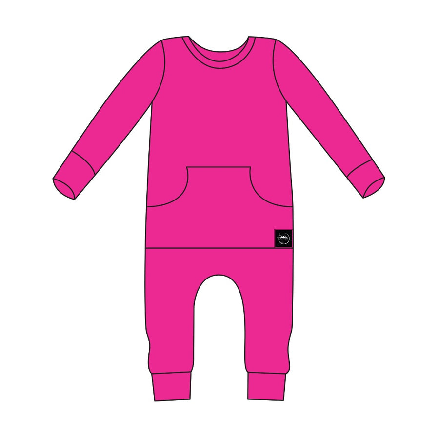 Front Opening Romper in Fuchsia | Bamboo Viscose