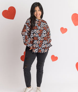 FINAL SALE Women’s Crew Neck Sweater in Heart to Heart