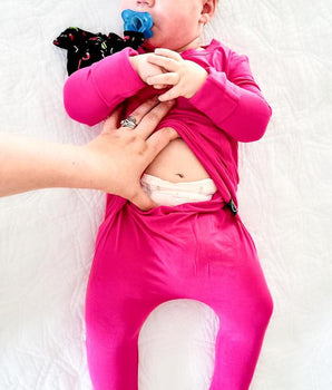 Front Opening Romper in Fuchsia