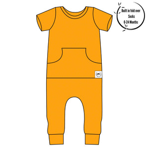 Front Opening Romper in Mango | Bamboo Viscose