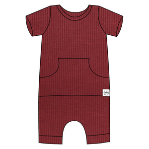 Front Opening Shortie Romper in Memphis Rust | Bamboo Viscose
