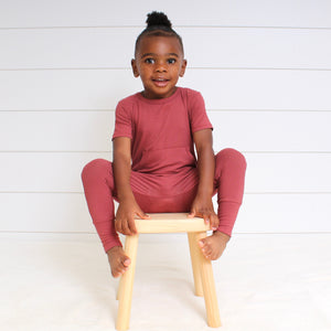 Front Opening Romper in Memphis Rust | Bamboo Viscose