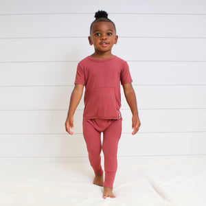 Front Opening Romper in Memphis Rust | Bamboo Viscose