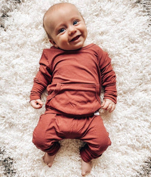 Front Opening Romper in Memphis Rust