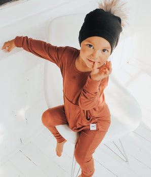 Front Opening Romper in Memphis Rust