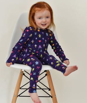 Front Opening Twirl Romper in Game On