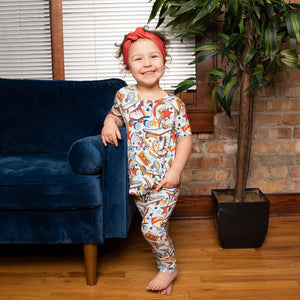 Front Opening Romper in Rad Roller | Bamboo Viscose