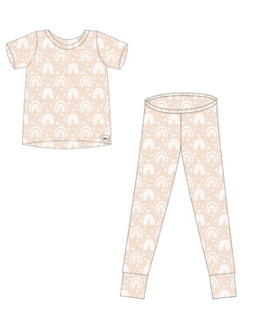 2 pc Loungewear Set in Tawny Rainbows | Bamboo Viscose