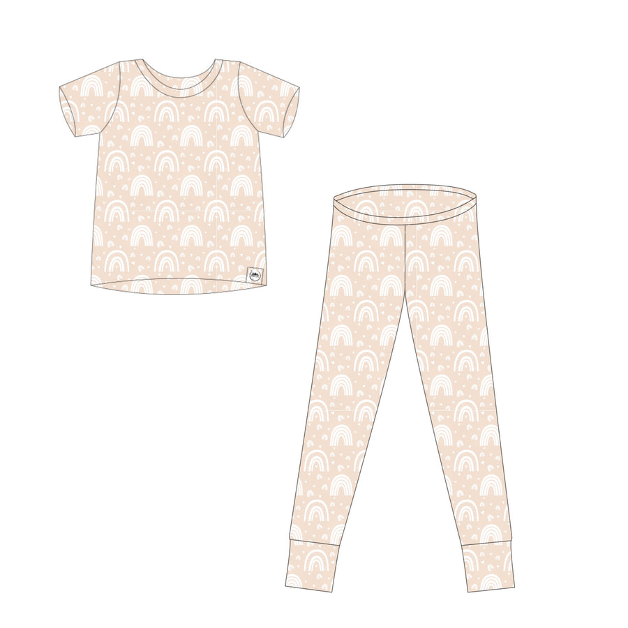 2 pc Loungewear Set in Tawny Rainbows | Bamboo Viscose