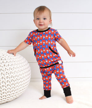 Change-A-Roo™ Front Opening Romper in Cupcakes
